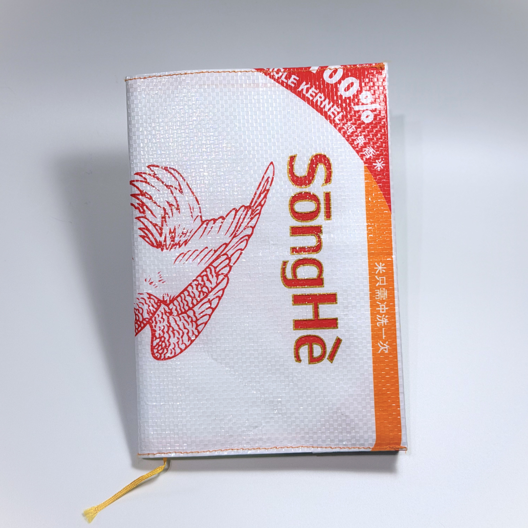 Upcycled Song He Rice Bag Notebook Sleeve | Zero Waste | Fits 120x180mm & A5 Notebooks