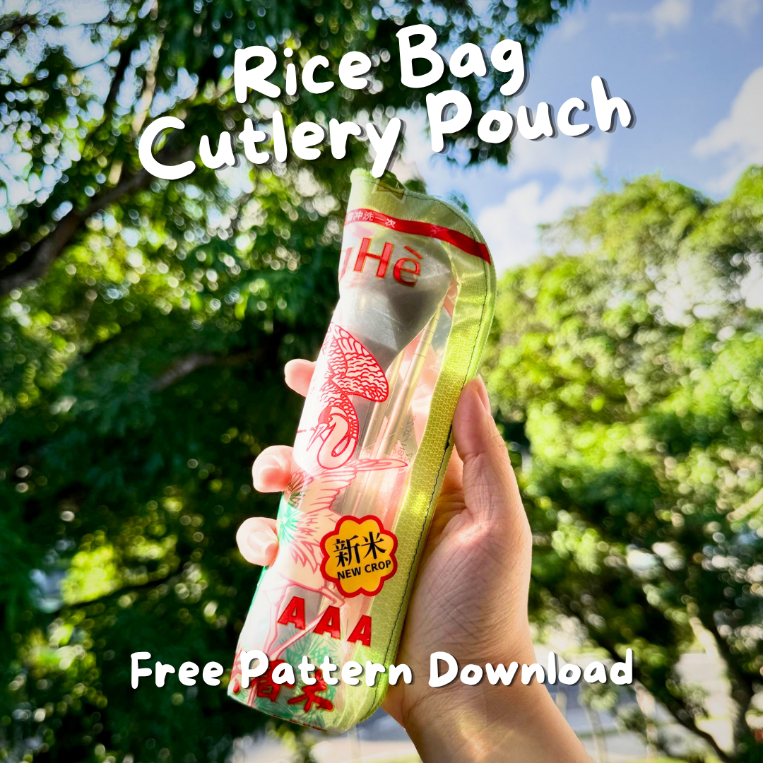 Free Pattern - Turn a Plastic Rice Bag into a Travel Cutlery Pouch
