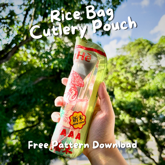 Free Pattern - Turn a Plastic Rice Bag into a Travel Cutlery Pouch