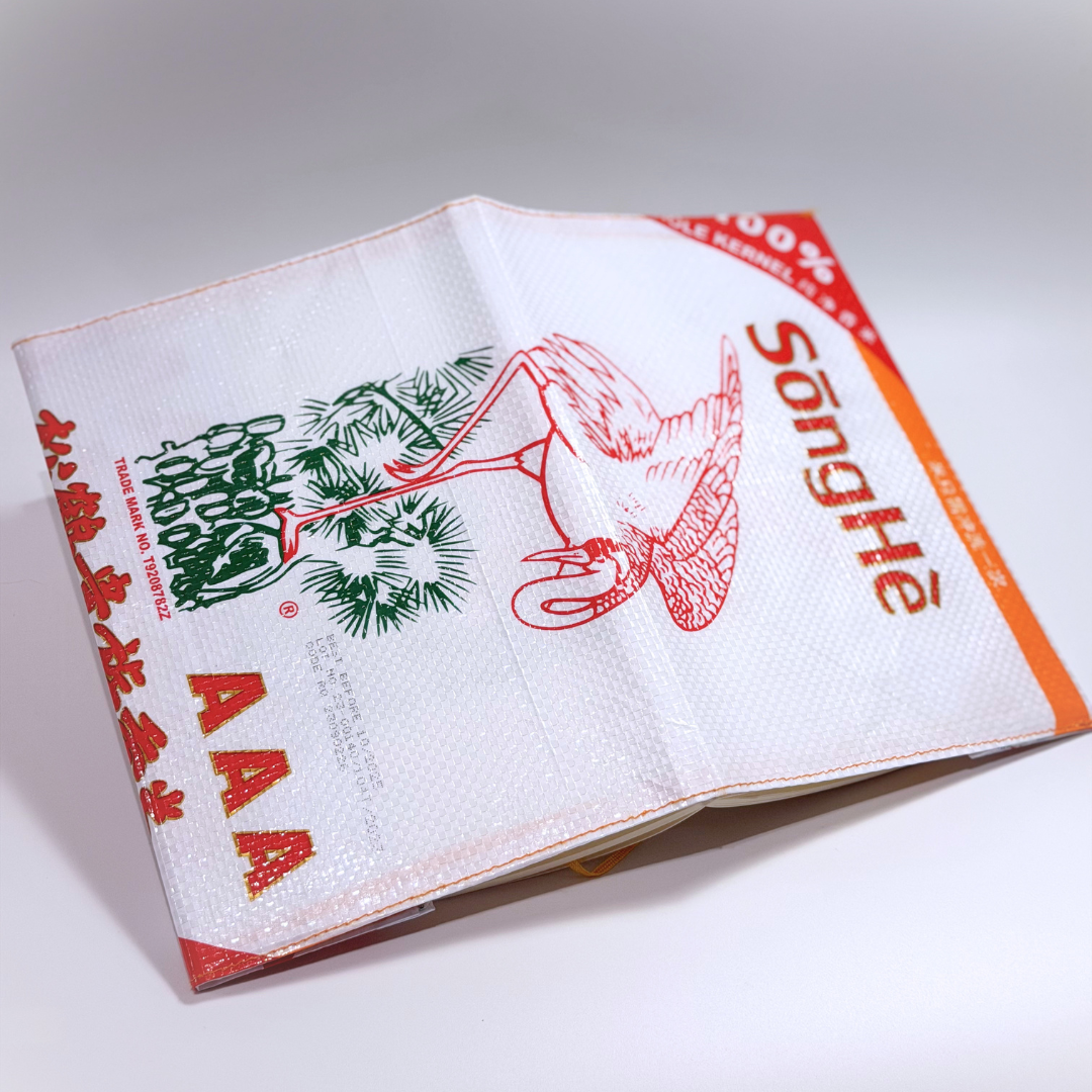 Upcycled Song He Rice Bag Notebook Sleeve | Zero Waste | Fits 120x180mm & A5 Notebooks