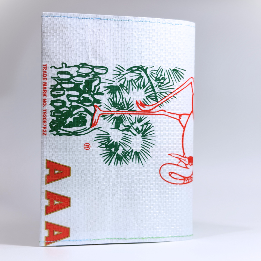 Upcycled Song He Rice Bag Notebook Sleeve | Zero Waste | Fits 120x180mm & A5 Notebooks