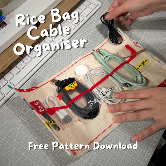 Free Pattern - Turn a Plastic Rice Bag into a Roll Up Cable Organiser Pouch