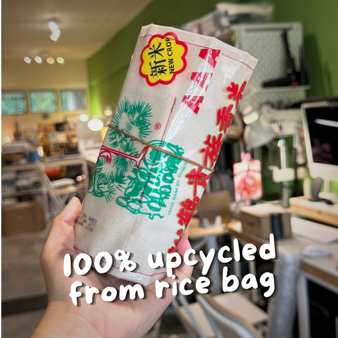 Free Pattern - Turn a Plastic Rice Bag into a Roll Up Cable Organiser Pouch