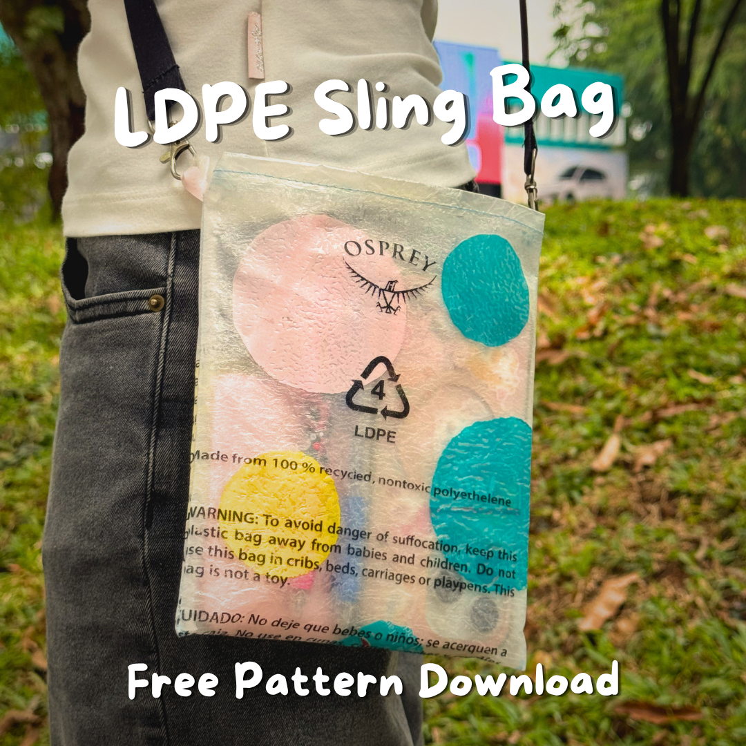 Free Pattern - Turn a LDPE Plastic Packaging into a Sling Bag